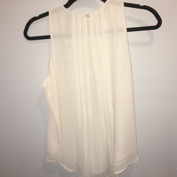 White Pleated Ann Taylor Blouse - Picture 2 of 4